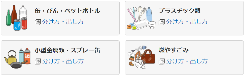 京都市の資源ごみ分別種類